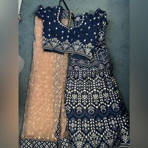 Navy Blue Lengha